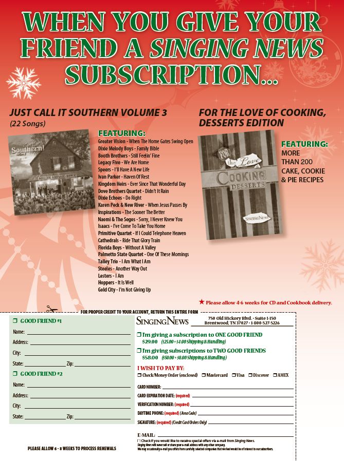 Singing news christmas gift subscription offer