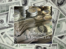"Embracing the Generous Life" CD series