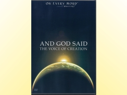And God Said: The Voice of Creation