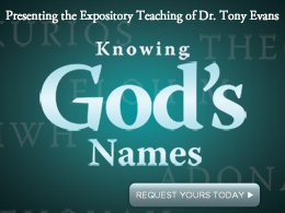 Knowing God's Names