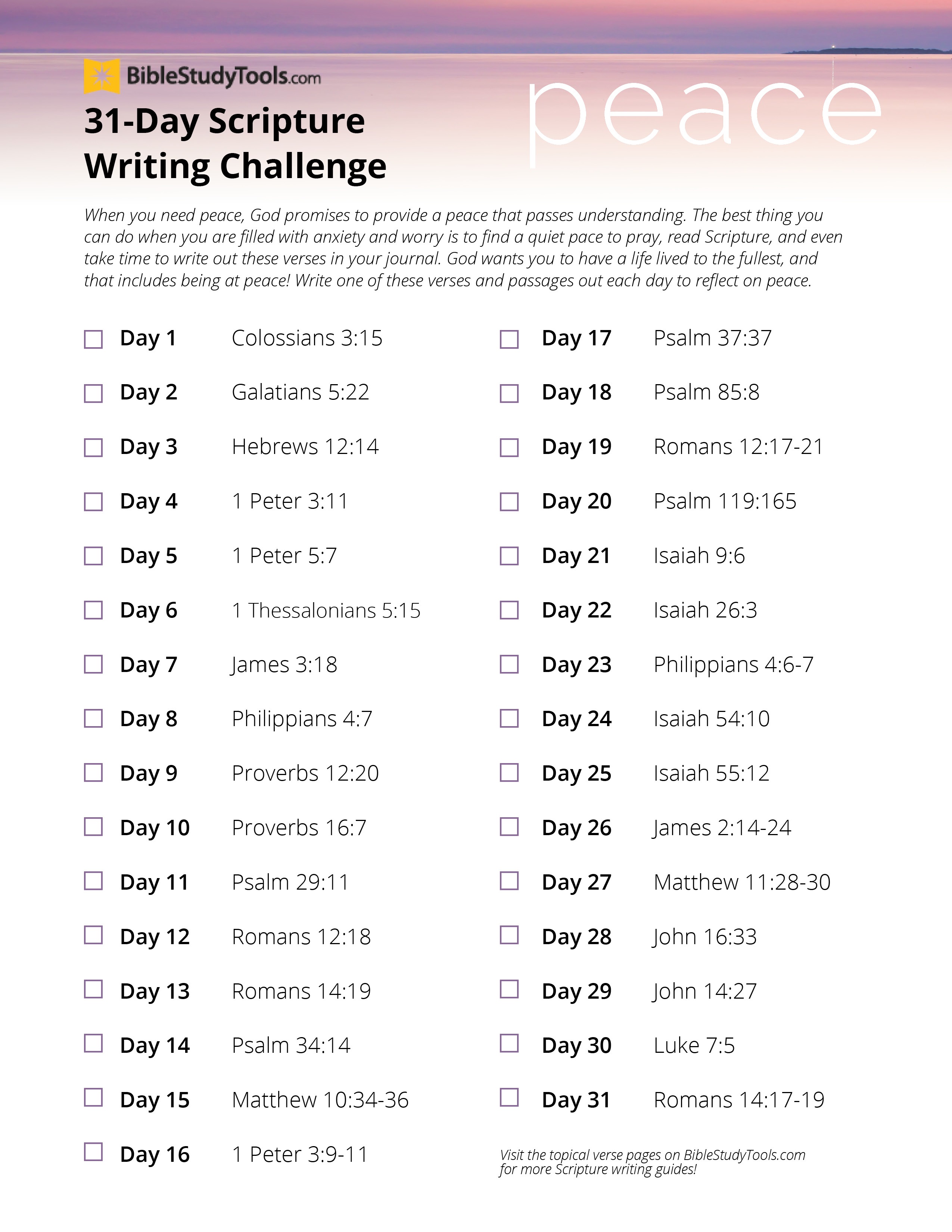 30 day writing challenge list