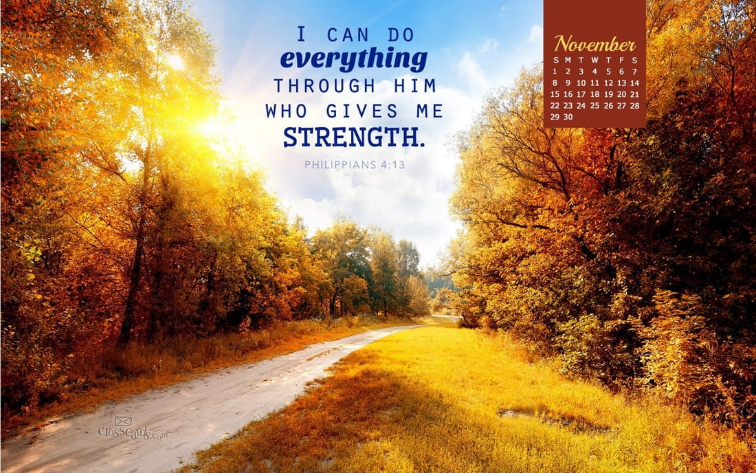 November 2015 - Philippians 4:13 Desktop Calendar- Free ...