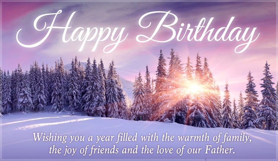 Free Happy Birthday Winter Scene ECard EMail Free Personalized 