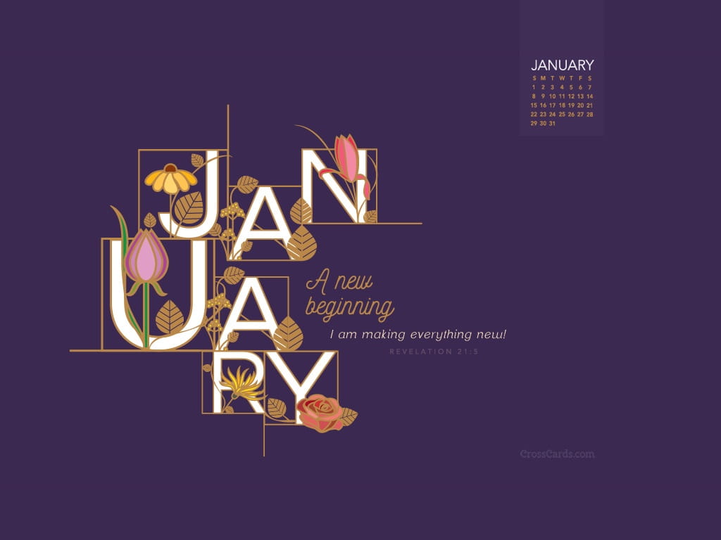 Calendar Cards Printables : January a new beginning desktop calendar free Calendar Cards Printables : January a new beginning desktop calendar free
