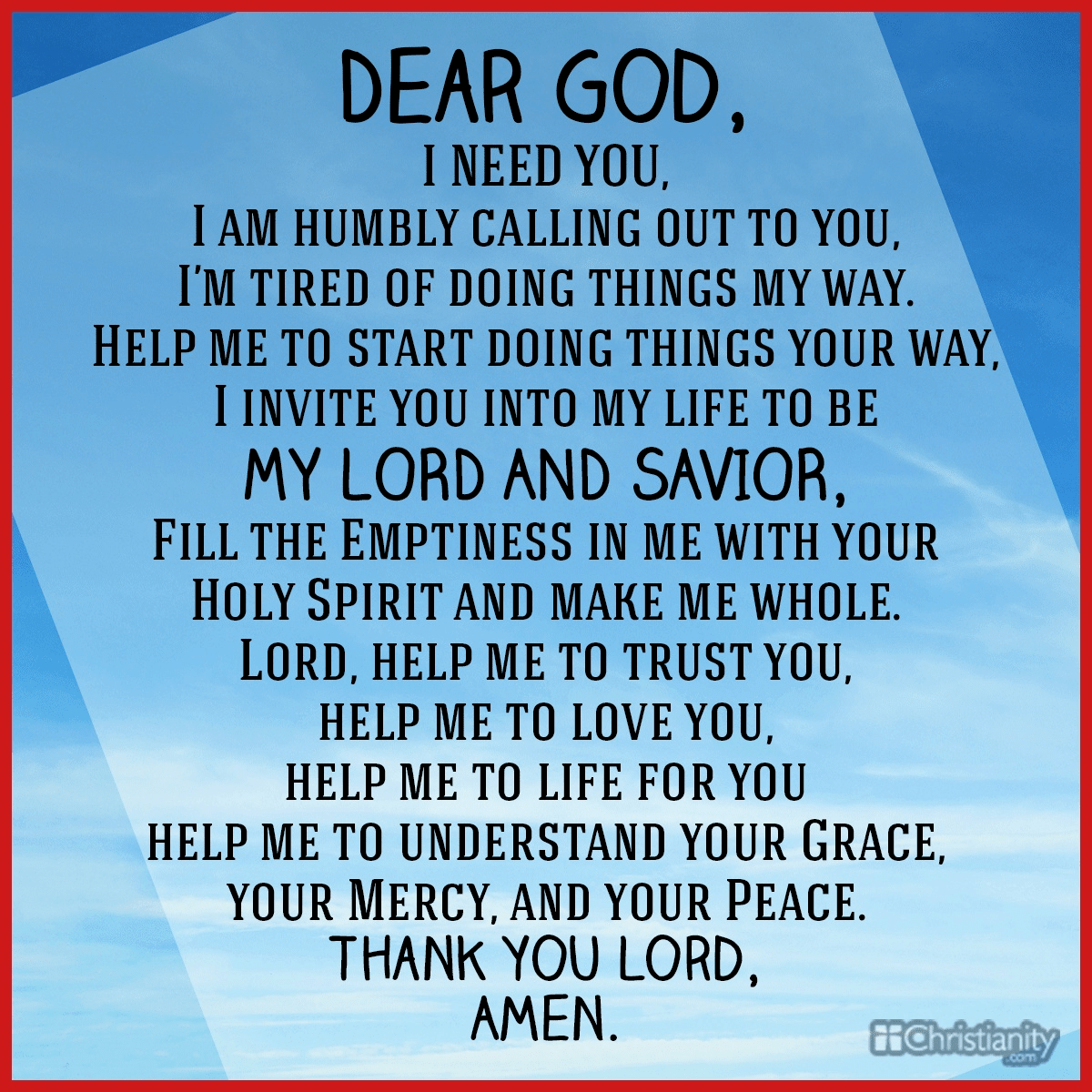 Dear God: I Need You - Inspirations