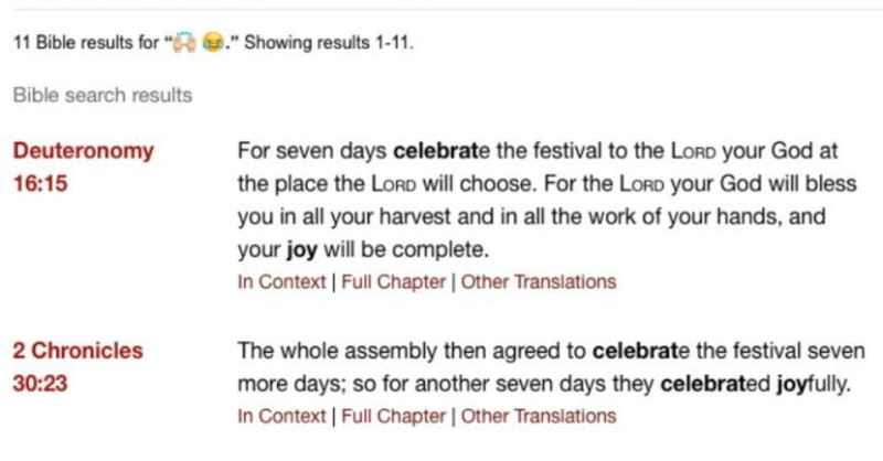 Bible Gateway Now Lets Users Search the Bible Using Emoji