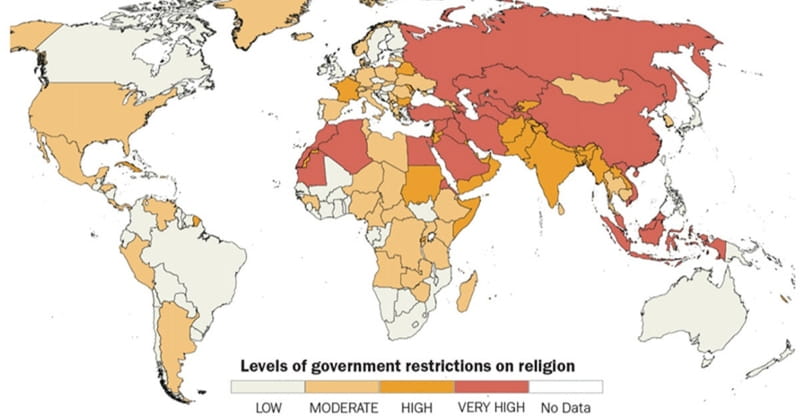 Study: Worldwide Downward Trend in Restrictions on Religion Reversed