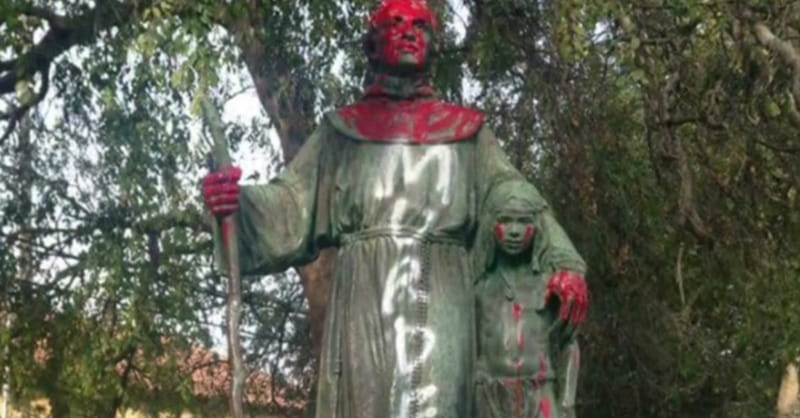 Saint’s Statue Defaced amid Confederate Monuments Debate