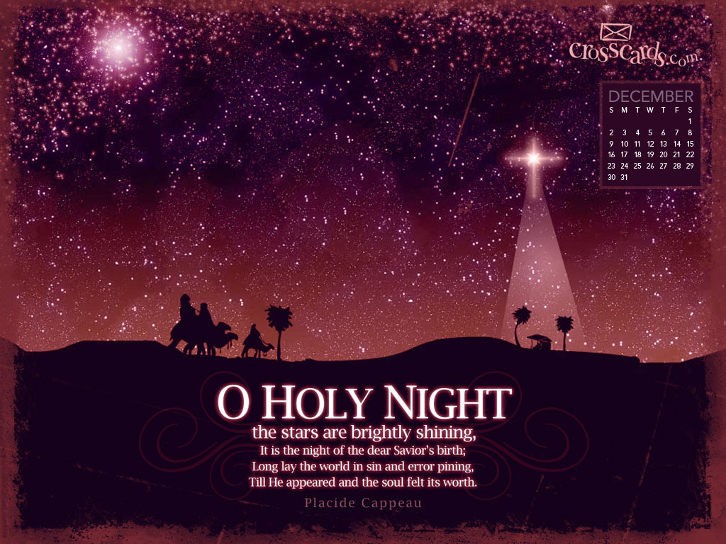 Dec 2012 Holy Night Desktop Calendar Free Monthly Calendars Wallpaper