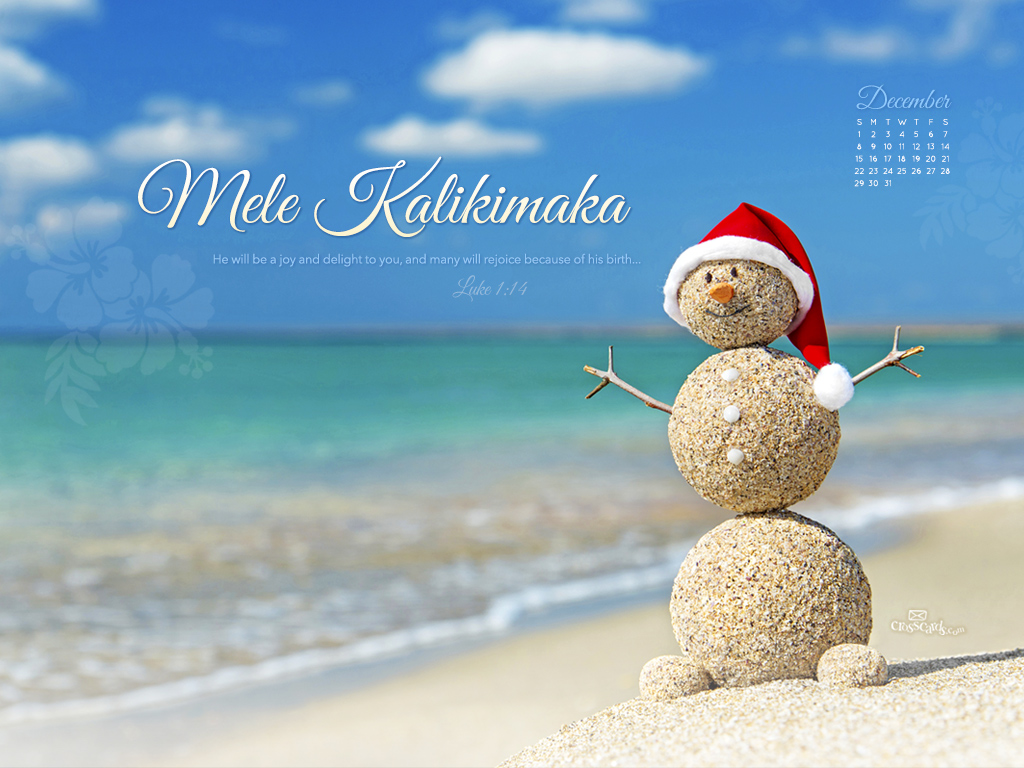 December 2013 - Mele Kalikimaka Desktop Calendar- Free Monthly Calendars Wallpaper