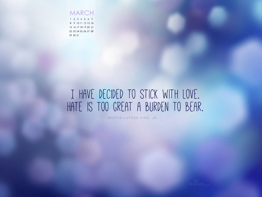 March 2015 - Stick with Love Desktop Calendar- Free Monthly Calendars