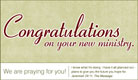 Congratulations - New Ministry