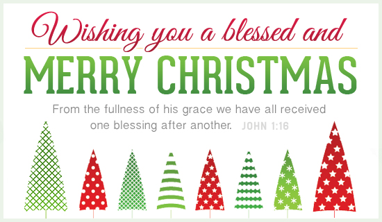 Blessed and Merry Christmas Holidays eCard - Free Christian Ecards