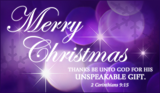 Unspeakable Gift Christmas Holidays eCard - Free Christian Ecards