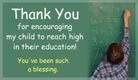 Thank You For Encouraging My Child