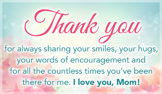 Free Thank You Mom Ecard Email Free Personalized Mother S Day Cards