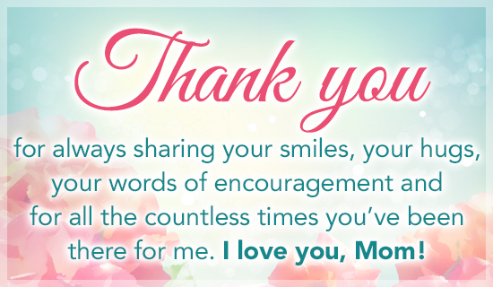 Free Thank You Mom Ecard Email Free Personalized Mothers Day Cards 