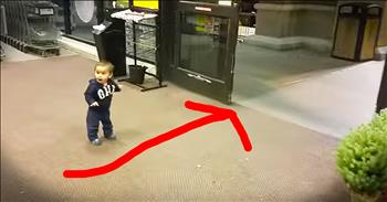 Little Boy Discovers Automatic Doors – So Cute!