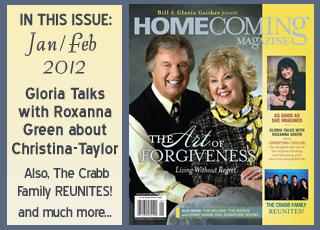 Bill Gaither and Gloria Gaither in the current Homecoming Magazine