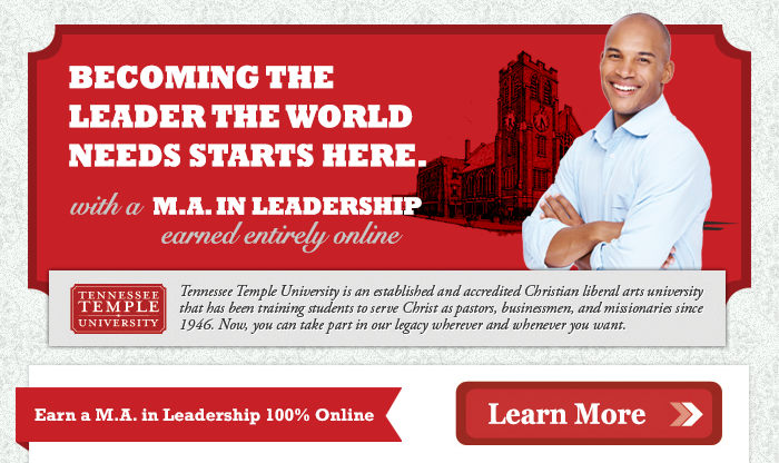Becoming the Leader the World Needs Starts Here - with a M.A. in Leadership earned entirely online!