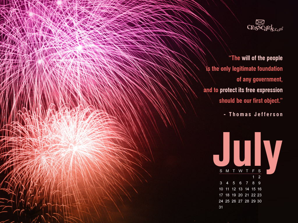 July 2011 - Fireworks Desktop Calendar- Free Monthly Calendars Wallpaper