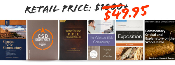 Retail Price: $1000+ Now Only $49.95 to Access Content Through PLUS - Concise Bible Commentary, CSB Study Bible, Tony Evans Bible Commentary, The Wiersbe Bible Commentary, Exposition, Commentary Critical and Explanatory on the Whole Bible