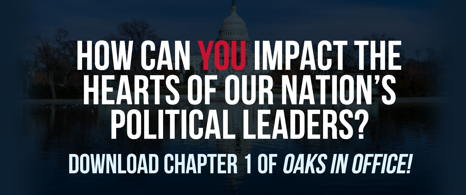 How can YOU impact the hearts of our nation's political leaders? Give them a copy of Oaks in Office.
